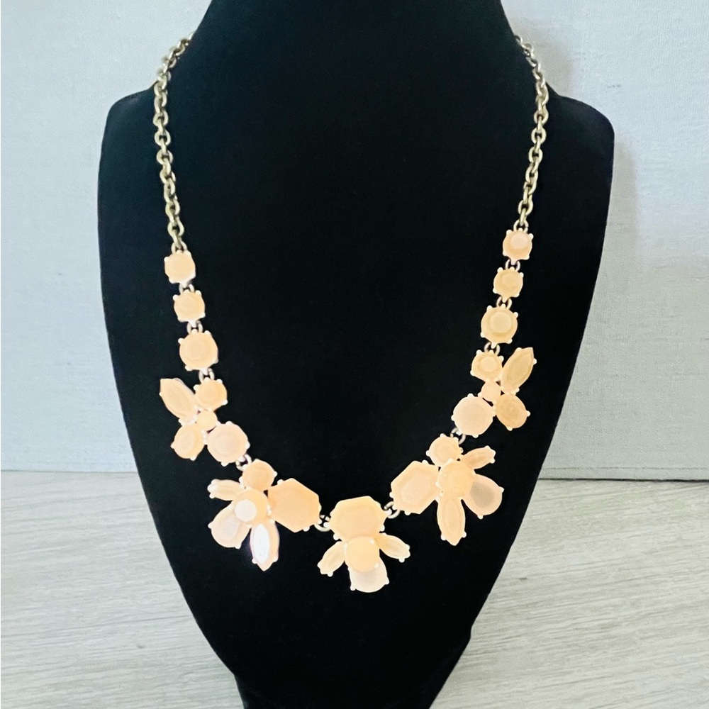 J. Crew Peach Faceted Statement Necklace